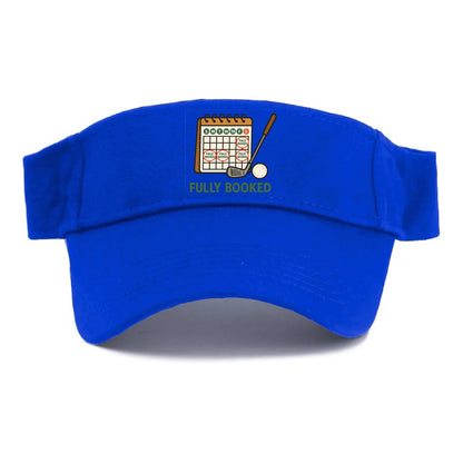 Calendar with every weekend marked for golf - "Fully Booked" - golf obsession - Visor - Blue
