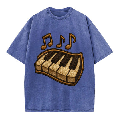 Piano Keys  - Vintage T-shirt - Blue