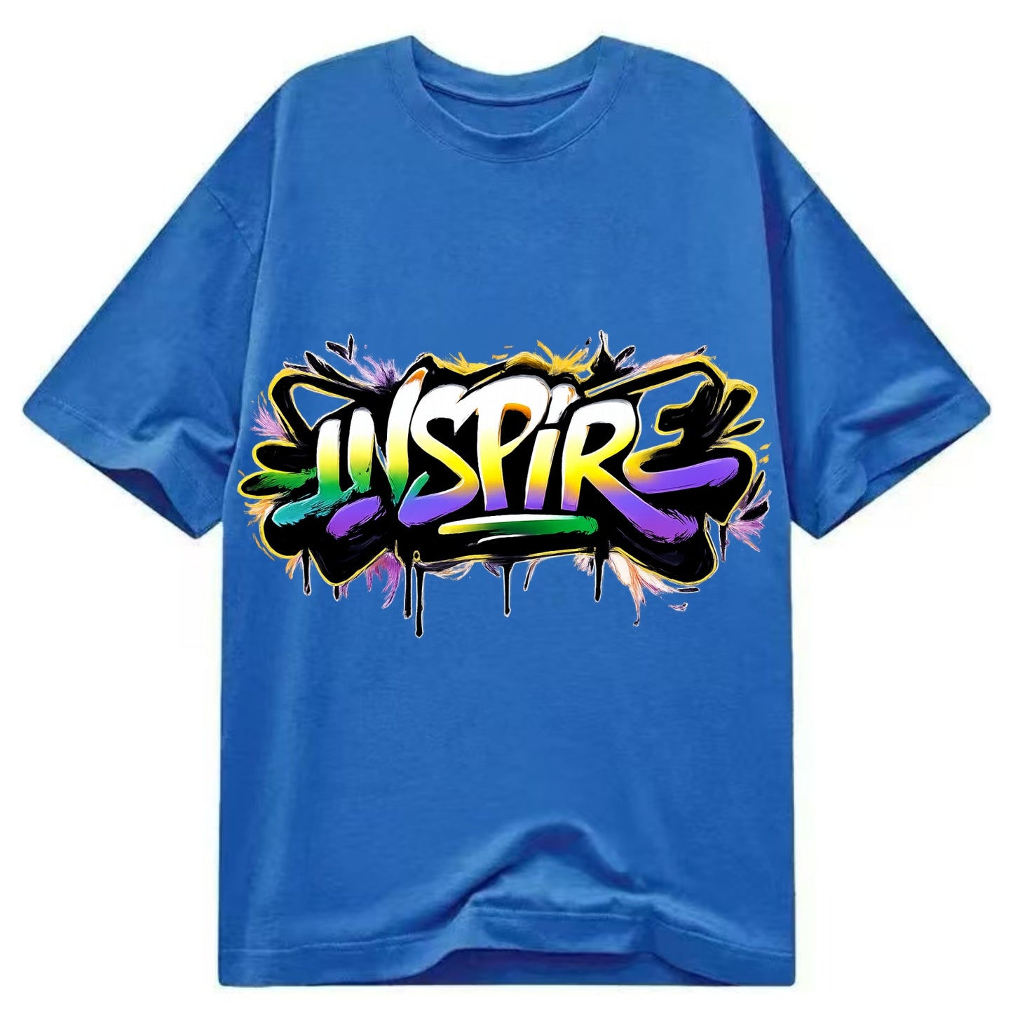Bold typography design - "INSPIRE" - motivating others, being the spark - Classic T-shirt - Blue