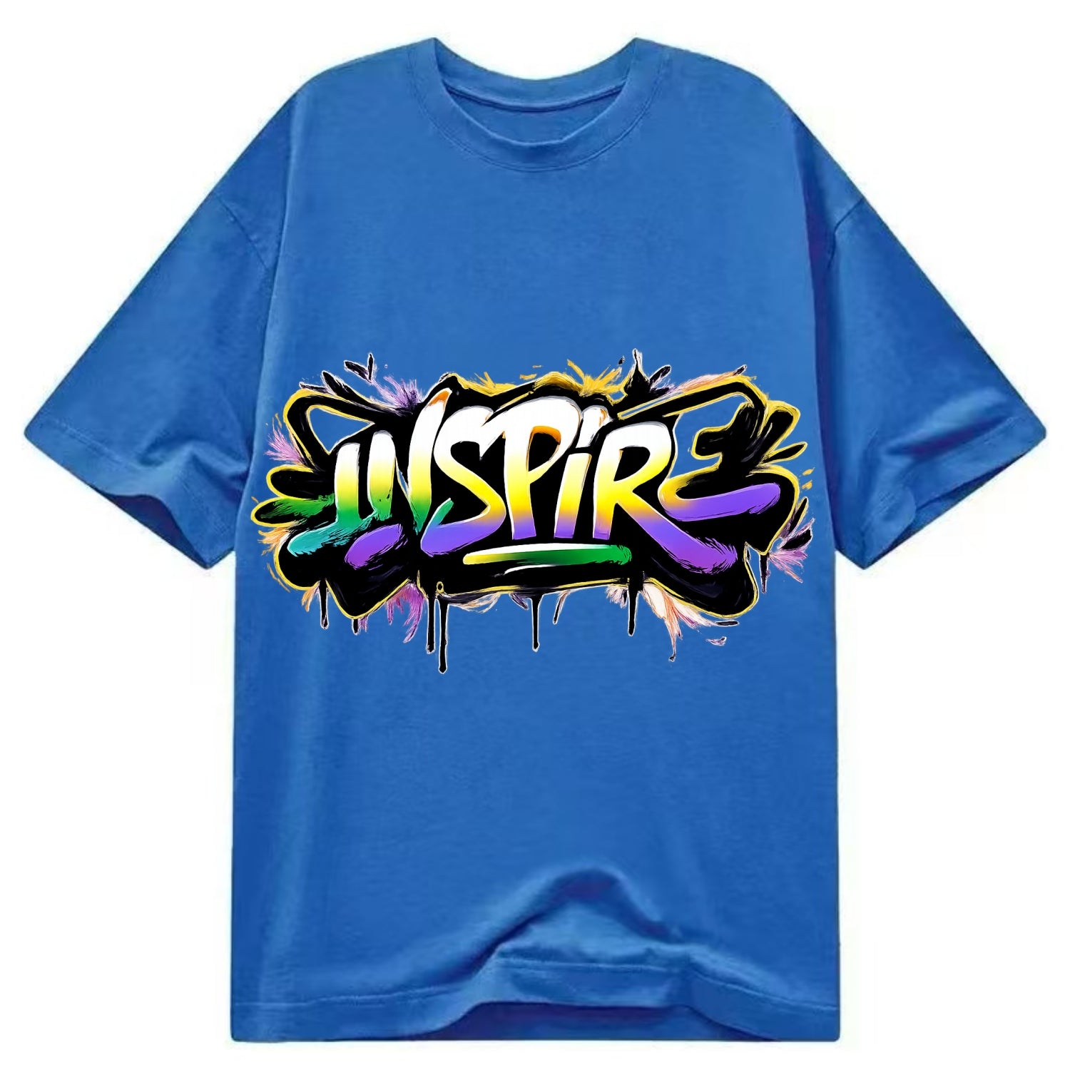 Bold typography design - "INSPIRE" - motivating others, being the spark - Classic T-shirt - Blue
