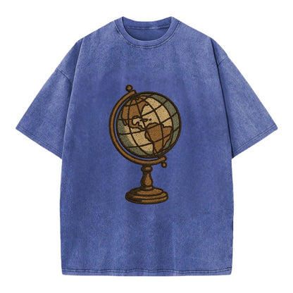 Globe  - Vintage T-shirt - Blue