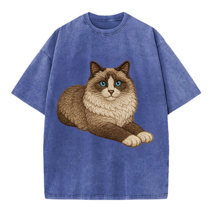 Ragdoll  relaxed lying down with head up Vintage T-shirt - Blue