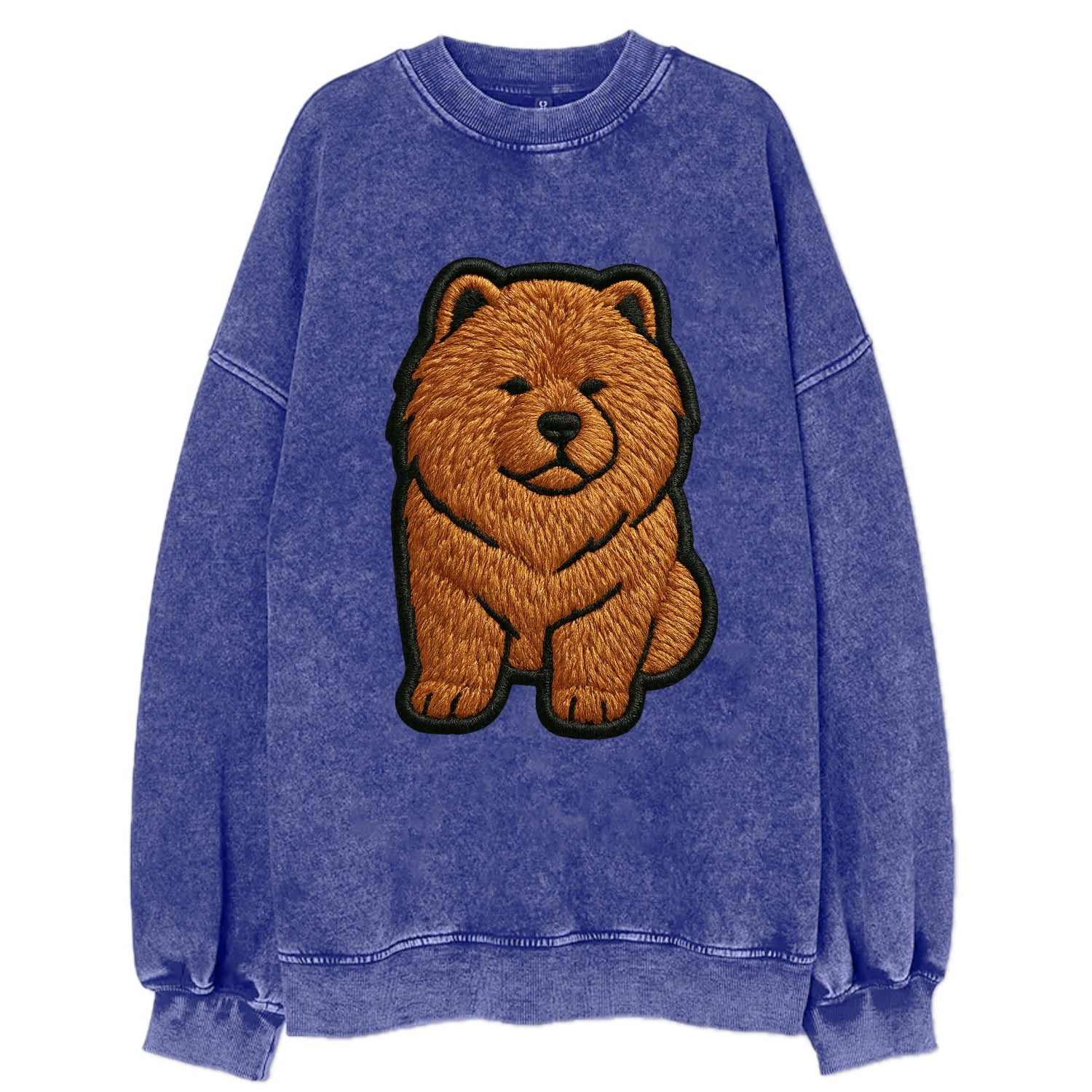 Chow Chow - Trendy lion-mane design with - Vintage Sweatshirt - Blue