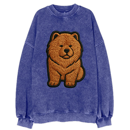 Chow Chow - Trendy lion-mane design with - Vintage Sweatshirt - Blue