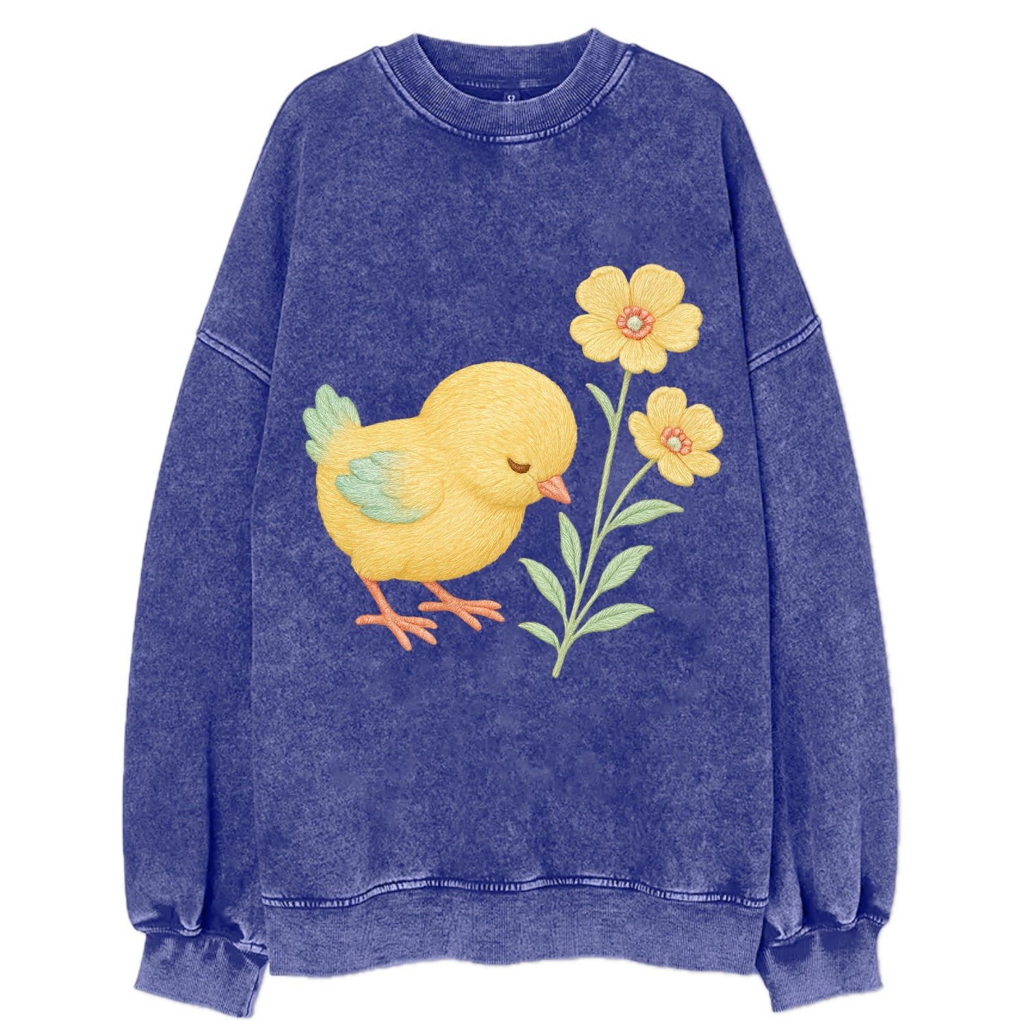 Yellow Chick - Vintage Sweatshirt - Blue