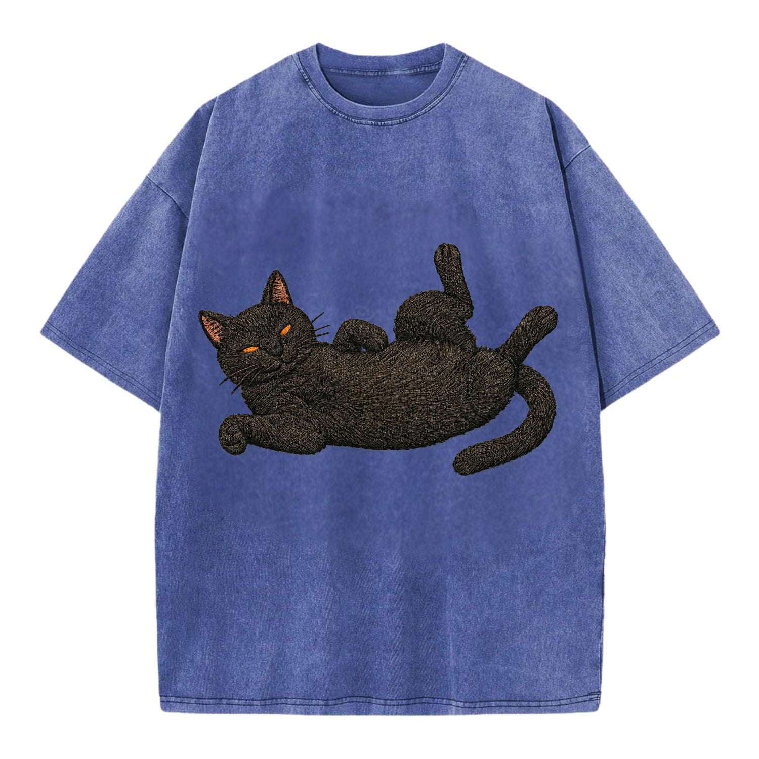 Bombay  fully relaxed sprawled out embro Vintage T-shirt - Blue