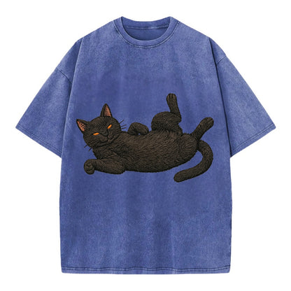 Bombay  fully relaxed sprawled out embro Vintage T-shirt - Blue