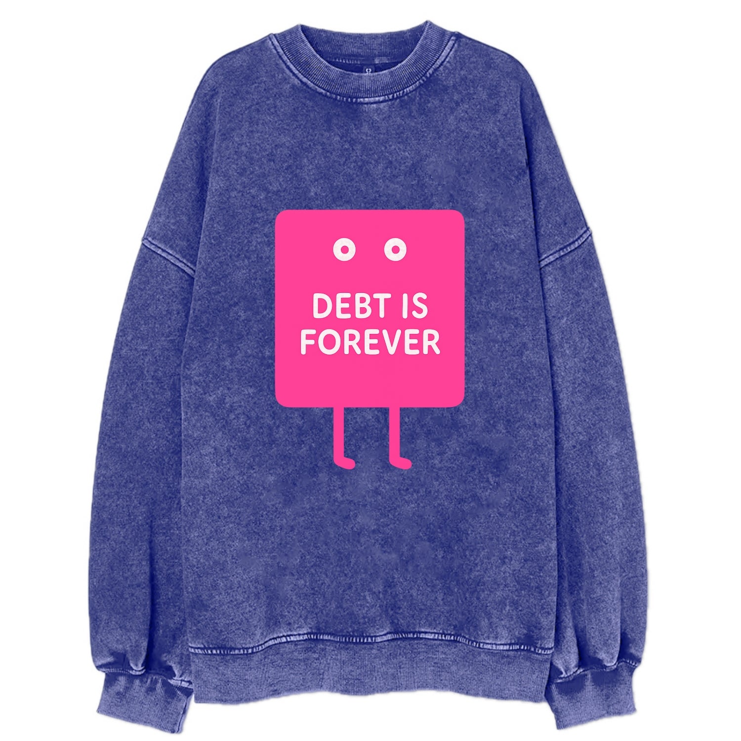 DEBT IS FOREVER | Immortal credit card - Vintage Sweatshirt - Blue