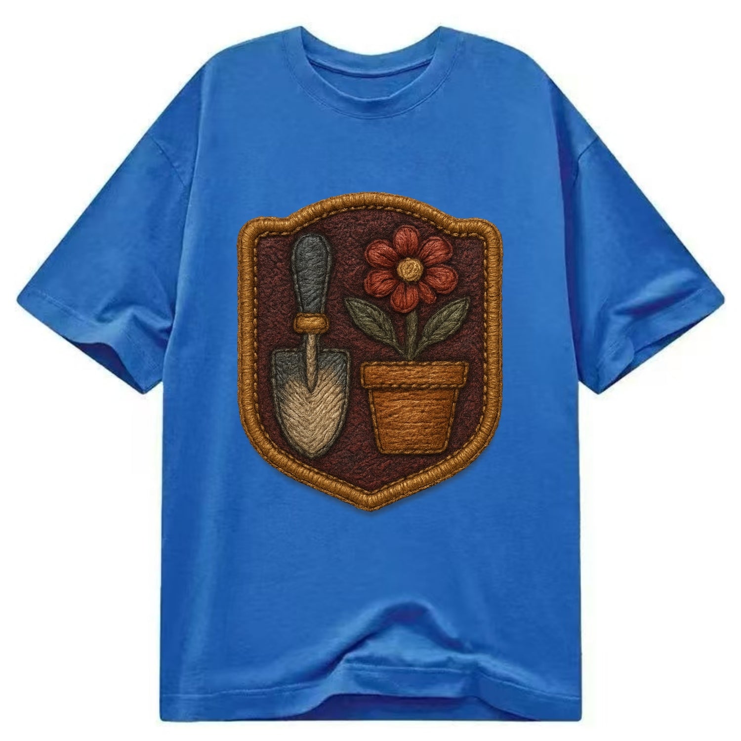 Garden trowel with flower pot - gardener badge - Classic T-shirt - Blue