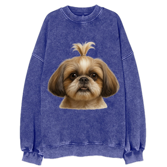 Shih Tzu  - Vintage Sweatshirt - Blue