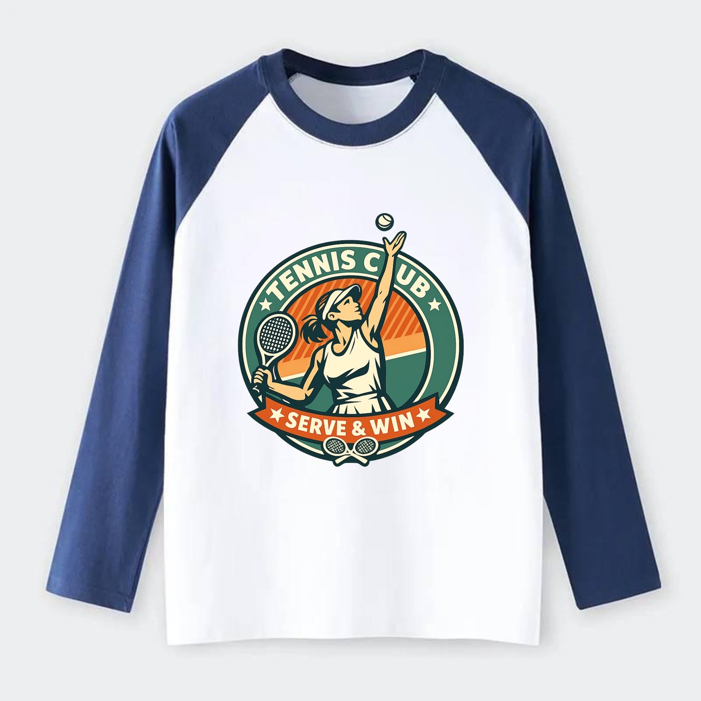 Ace in Motion - Raglan Long Sleeve T-Shirt - Blue