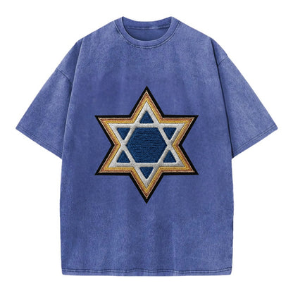 Star of David - Vintage T-shirt - Blue