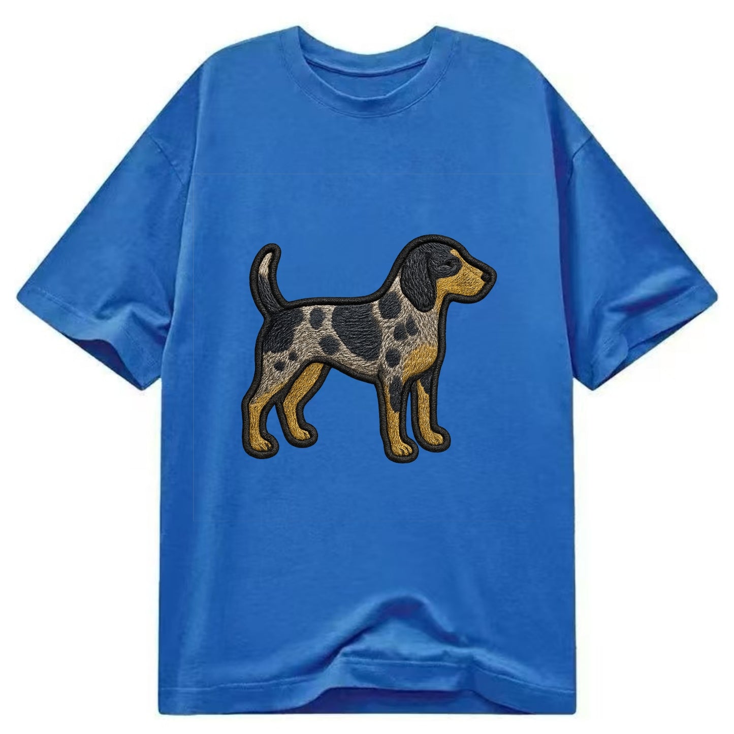 Bluetick Coonhound - Trendy spotted hound logo with prominent black border - Classic T-shirt - Blue