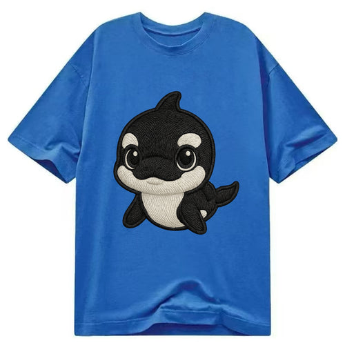 Baby Orca - black and white pattern, white eye patch, front-facing, curious and - Classic T-shirt