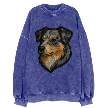 Australian Shepherd - Modern merle patte - Vintage Sweatshirt - Blue