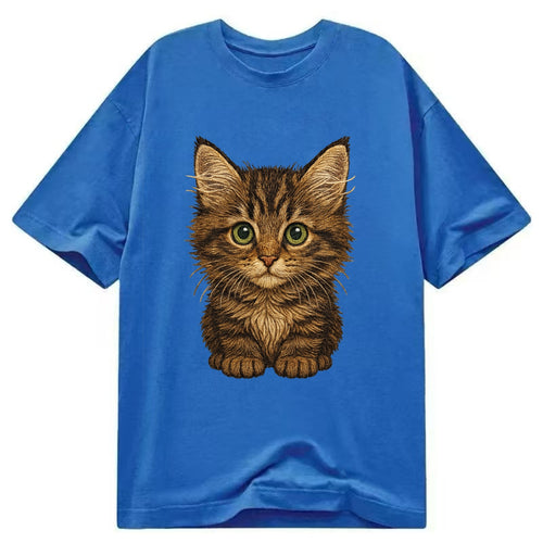 Baby Maine Coon Kitten - large fluffy tabby, tufted ears, big green eyes, - Classic T-shirt