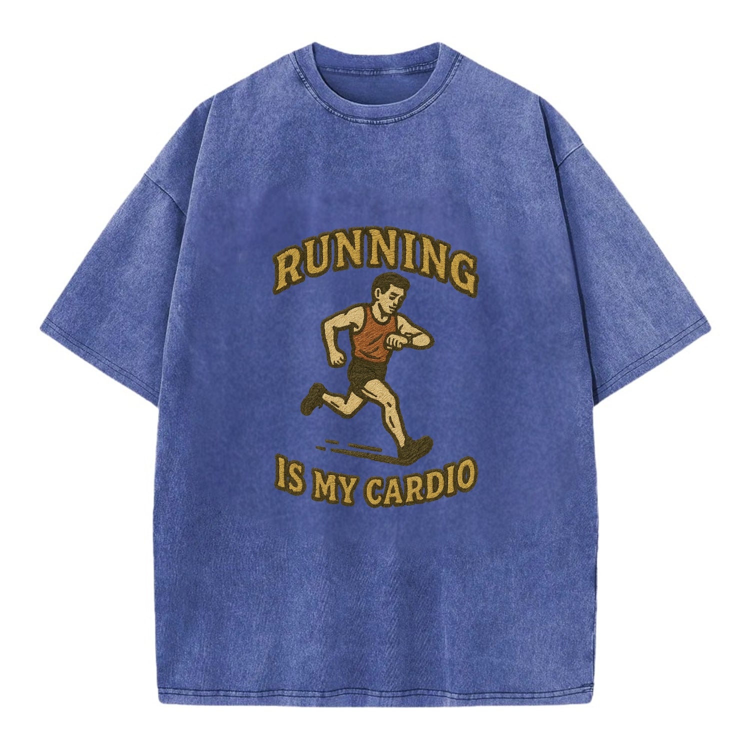 Running Late Is My Cardio  - Vintage T-shirt - Blue