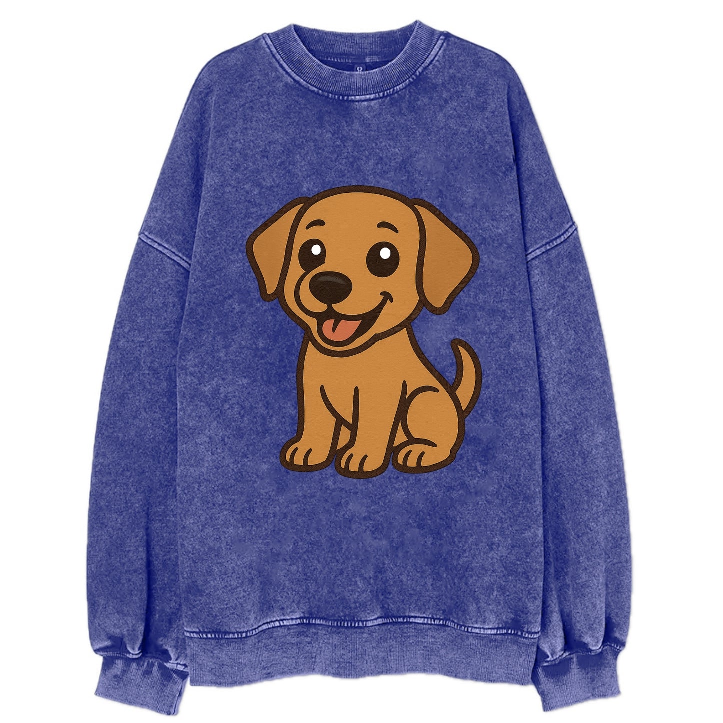Labrador - Happy panting expression - Vintage Sweatshirt - Blue