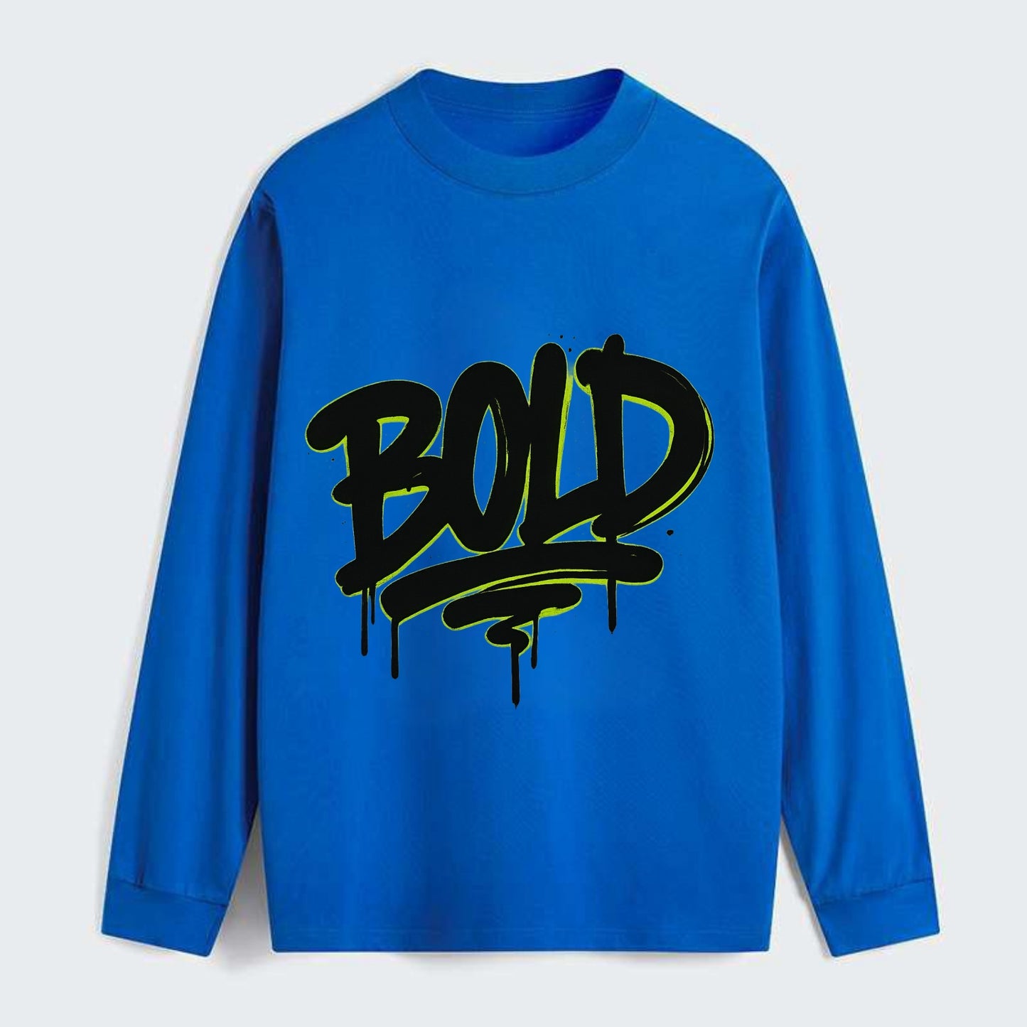 Bold typography design - "BOLD" - courageous, standing out - Classic Long Sleeve Shirt - Blue