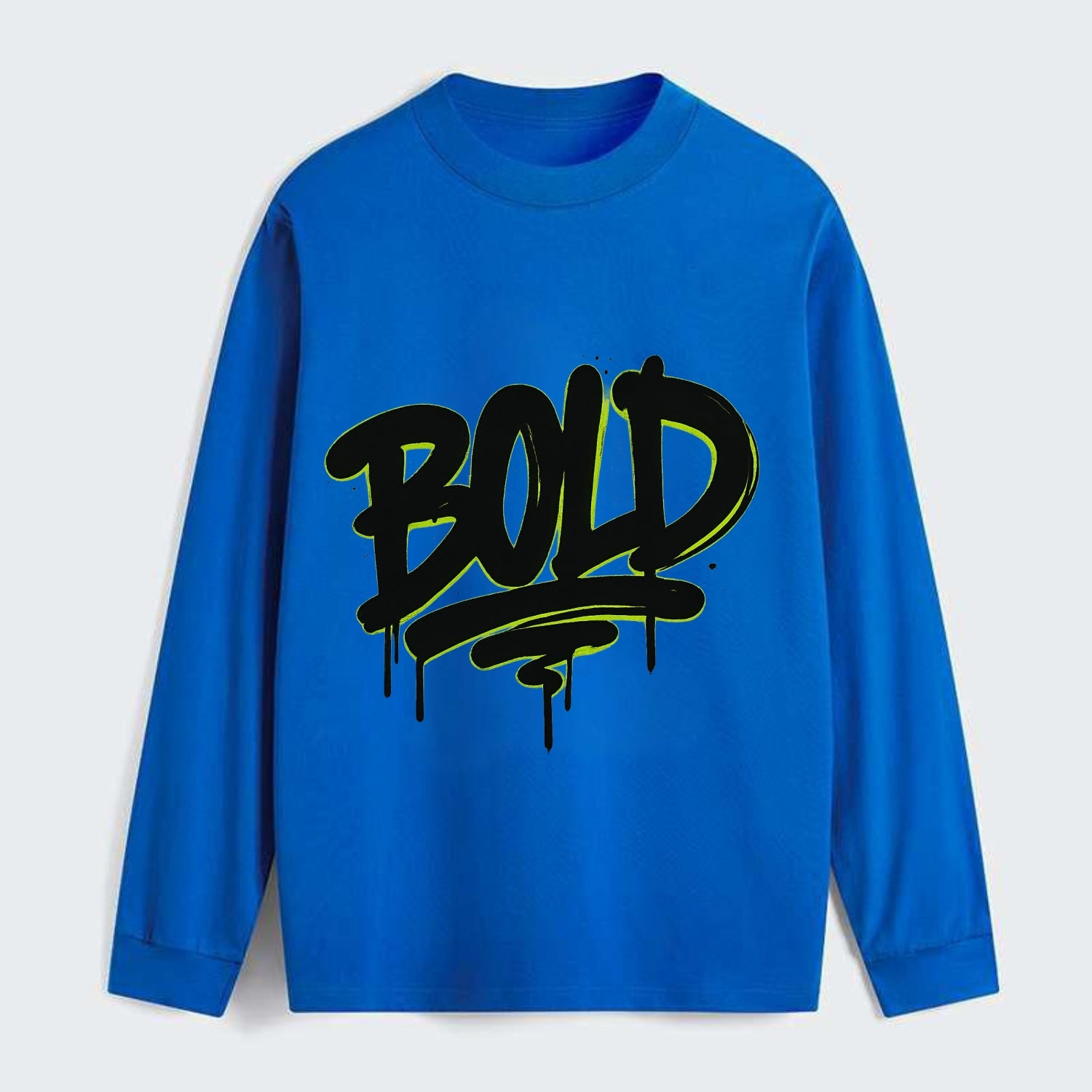 Bold typography design - "BOLD" - courageous, standing out - Classic Long Sleeve Shirt - Blue