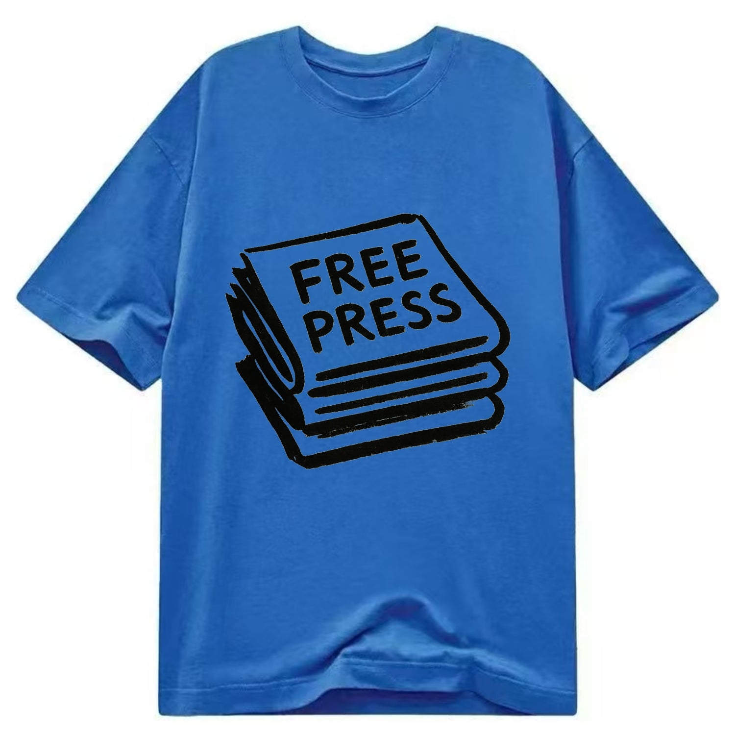 Stack of newspapers - free press bold ink brushstrokes - Classic T-shirt - Blue