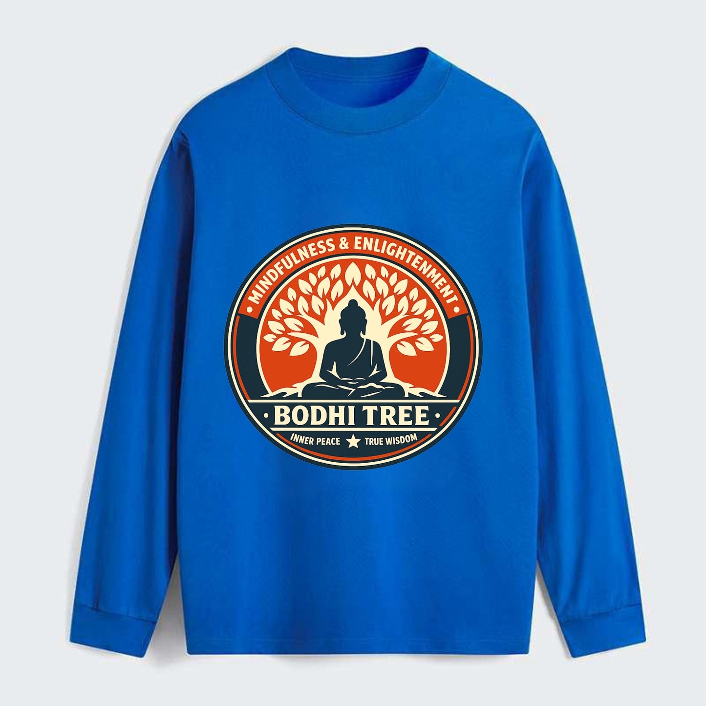 Zen Harmony Emblem - Classic Long Sleeve Shirt - Blue