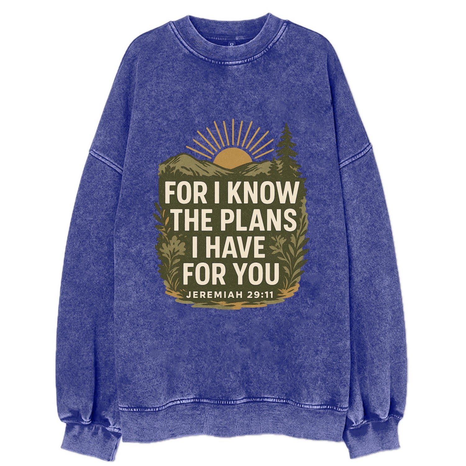 Jeremiah 29:11 Sunrise - Vintage Sweatshirt - Blue