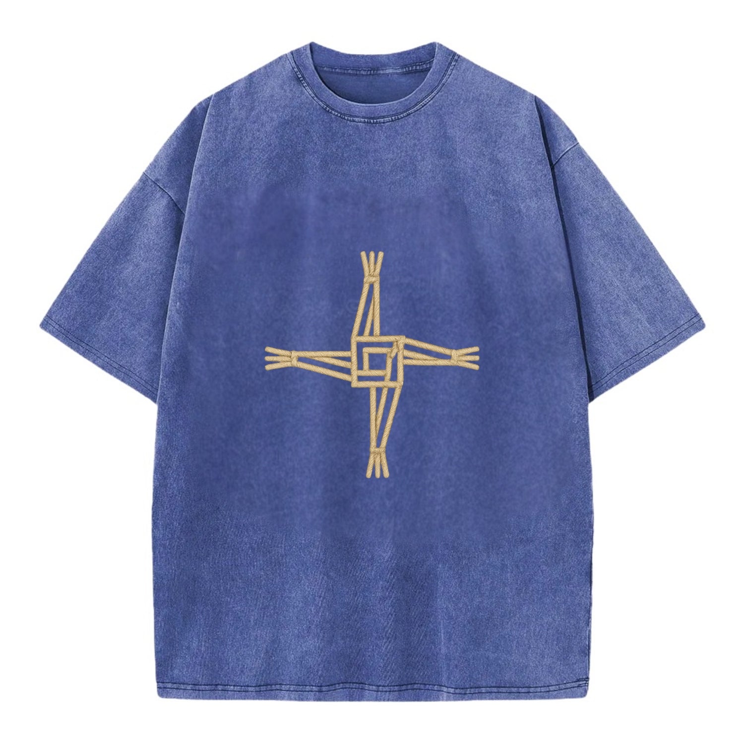 Saint Brigid's Cross  - Vintage T-shirt - Blue