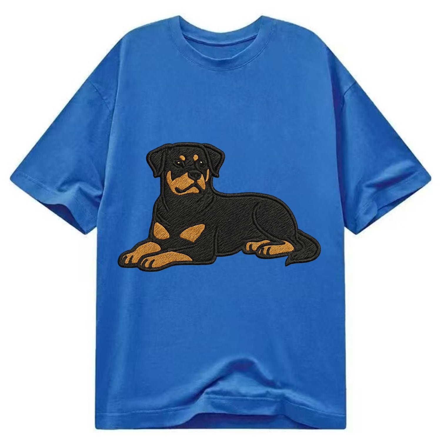 Rottweiler - Black and tan relaxed lying Classic T-shirt - Blue
