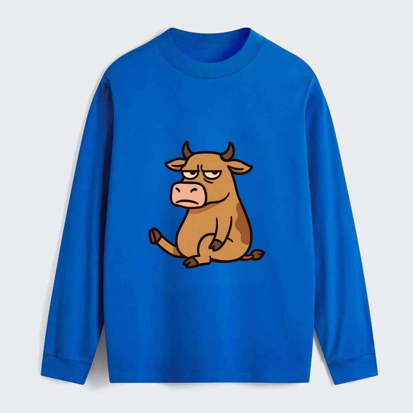 The Cow Judging Silently - Classic Long Sleeve Shirt - Blue