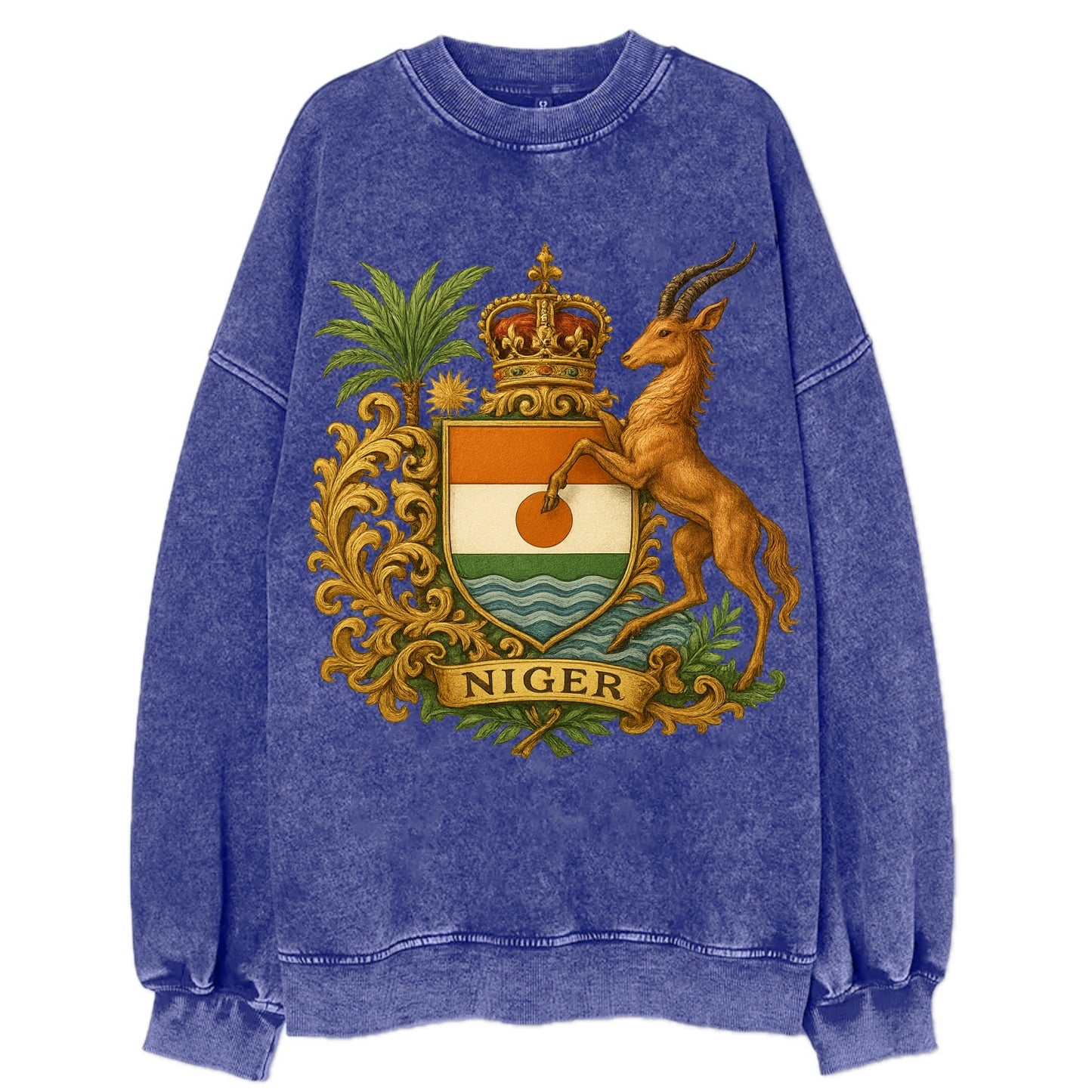 Niger Heritage Badge  - Vintage Sweatshirt - Blue