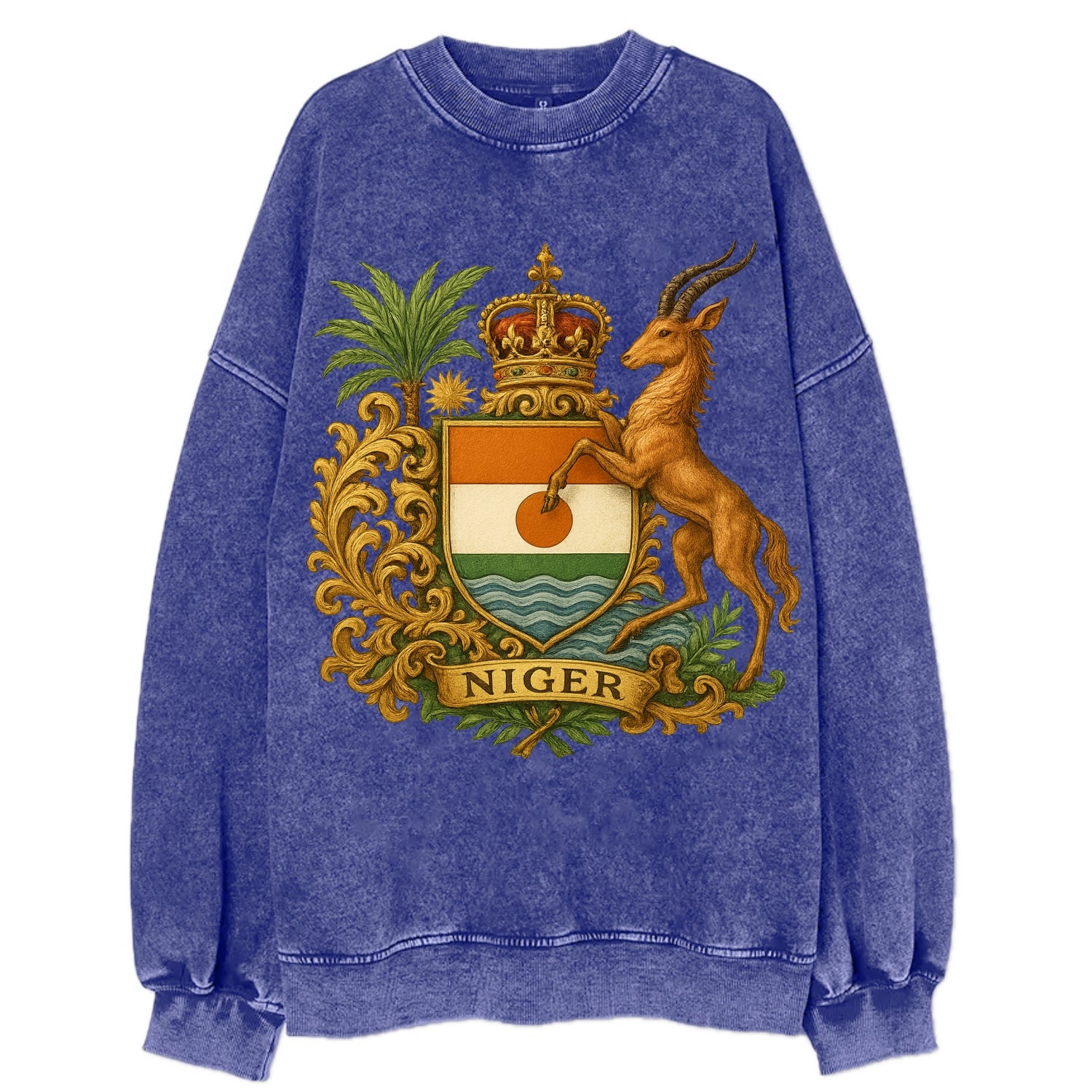 Niger Heritage Badge  - Vintage Sweatshirt - Blue
