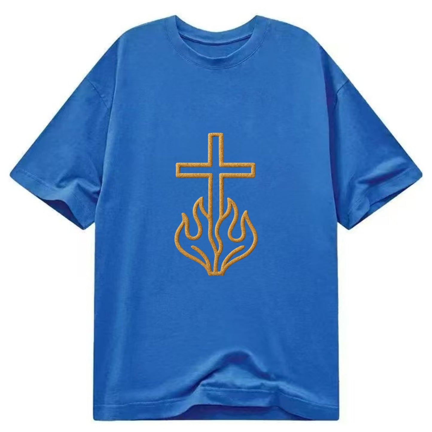 Burning Bush Cross  - Classic T-shirt - Blue