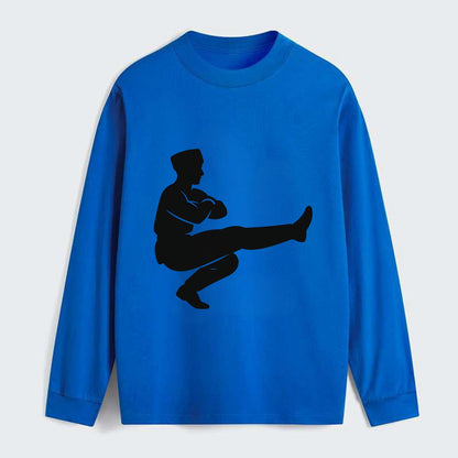 Russian Cossack dancer squat kick - Classic Long Sleeve Shirt - Blue
