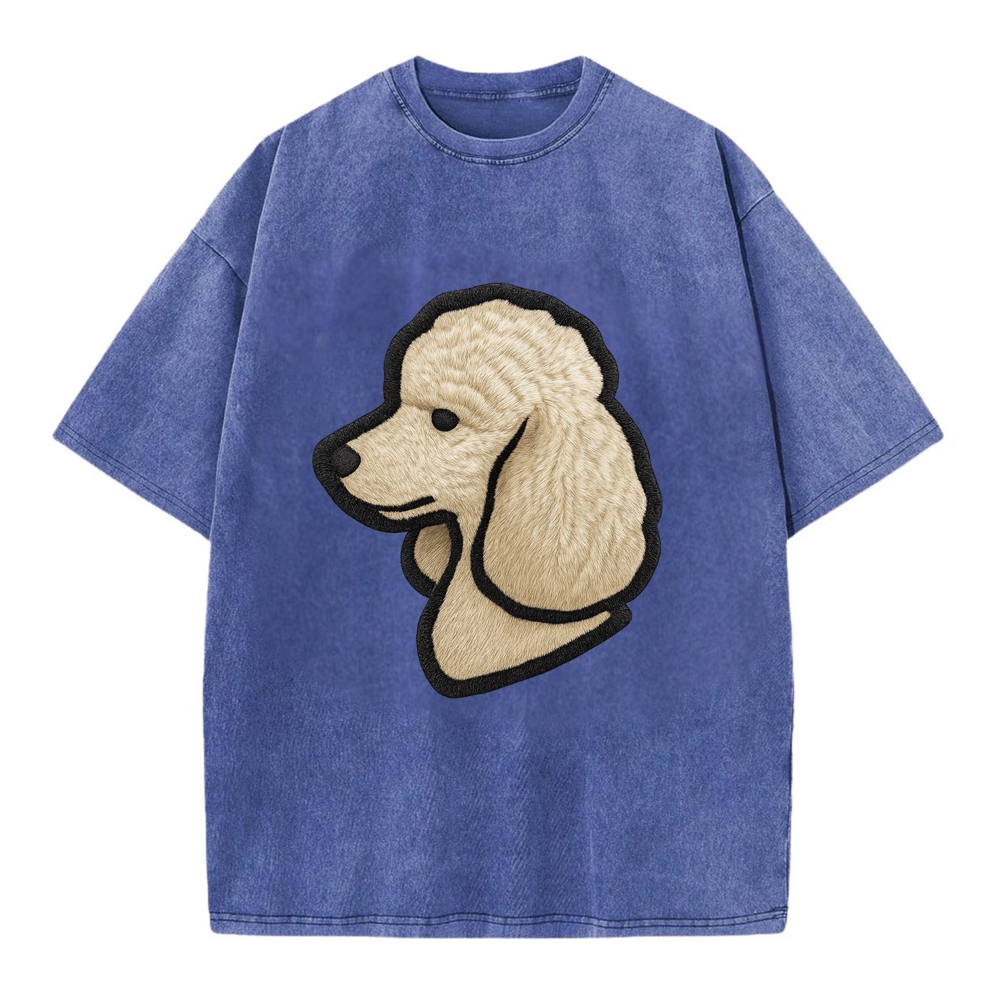 Poodle - Contemporary clean style with s - Vintage T-shirt - Blue