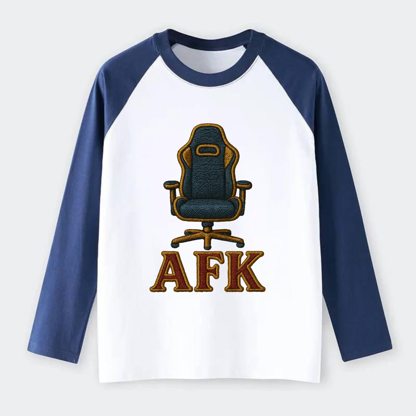AFK   - Raglan Long Sleeve T-Shirt - Blue