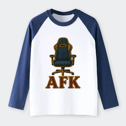 AFK   - Raglan Long Sleeve T-Shirt - Blue