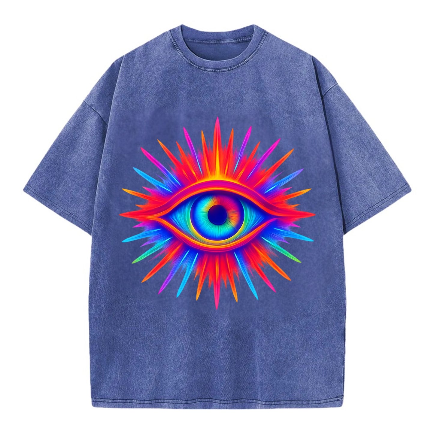 Rainbow Third Eye - Prismatic eye radiat Vintage T-shirt - Blue