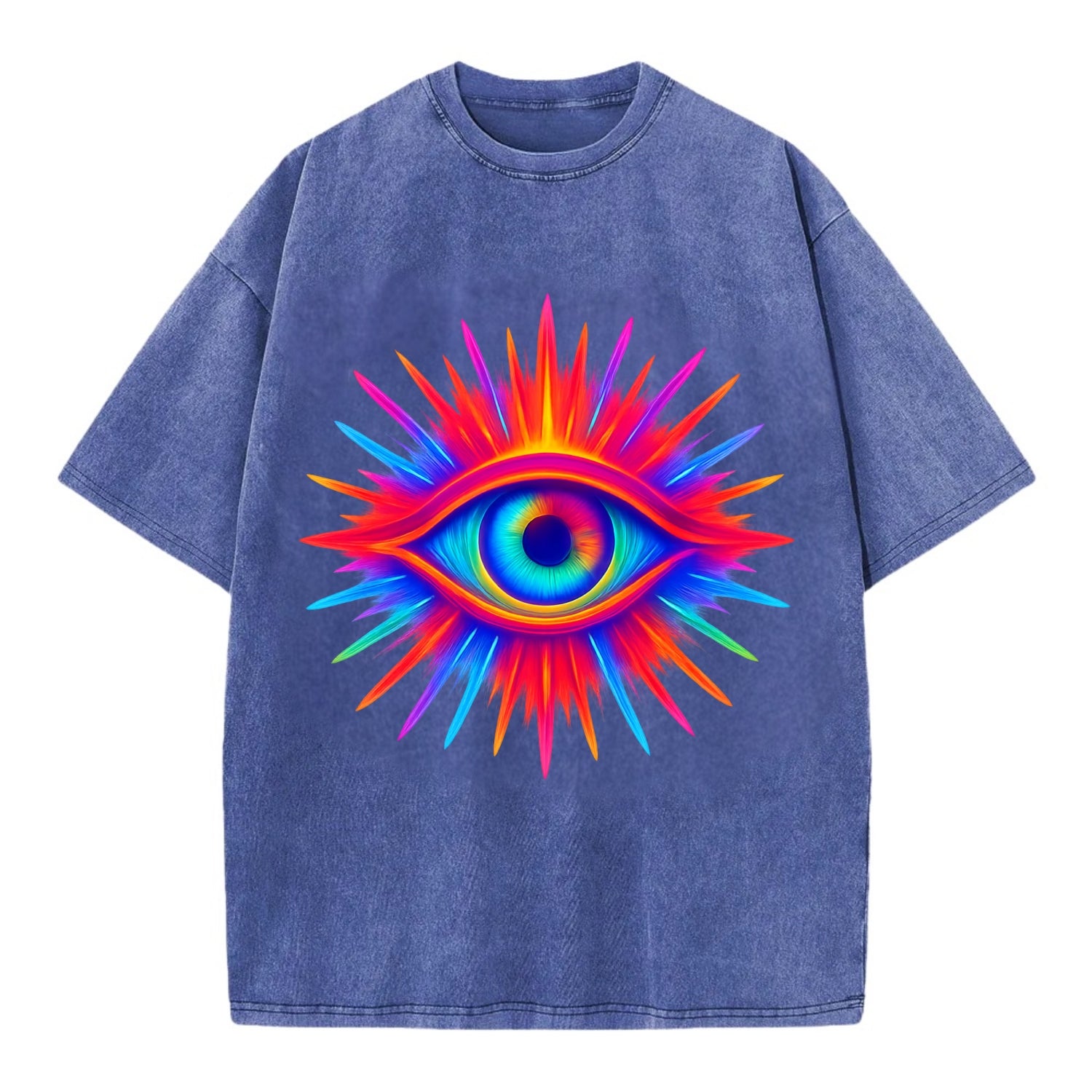Rainbow Third Eye - Prismatic eye radiat Vintage T-shirt - Blue