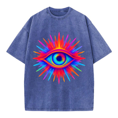 Rainbow Third Eye - Prismatic eye radiat Vintage T-shirt - Blue