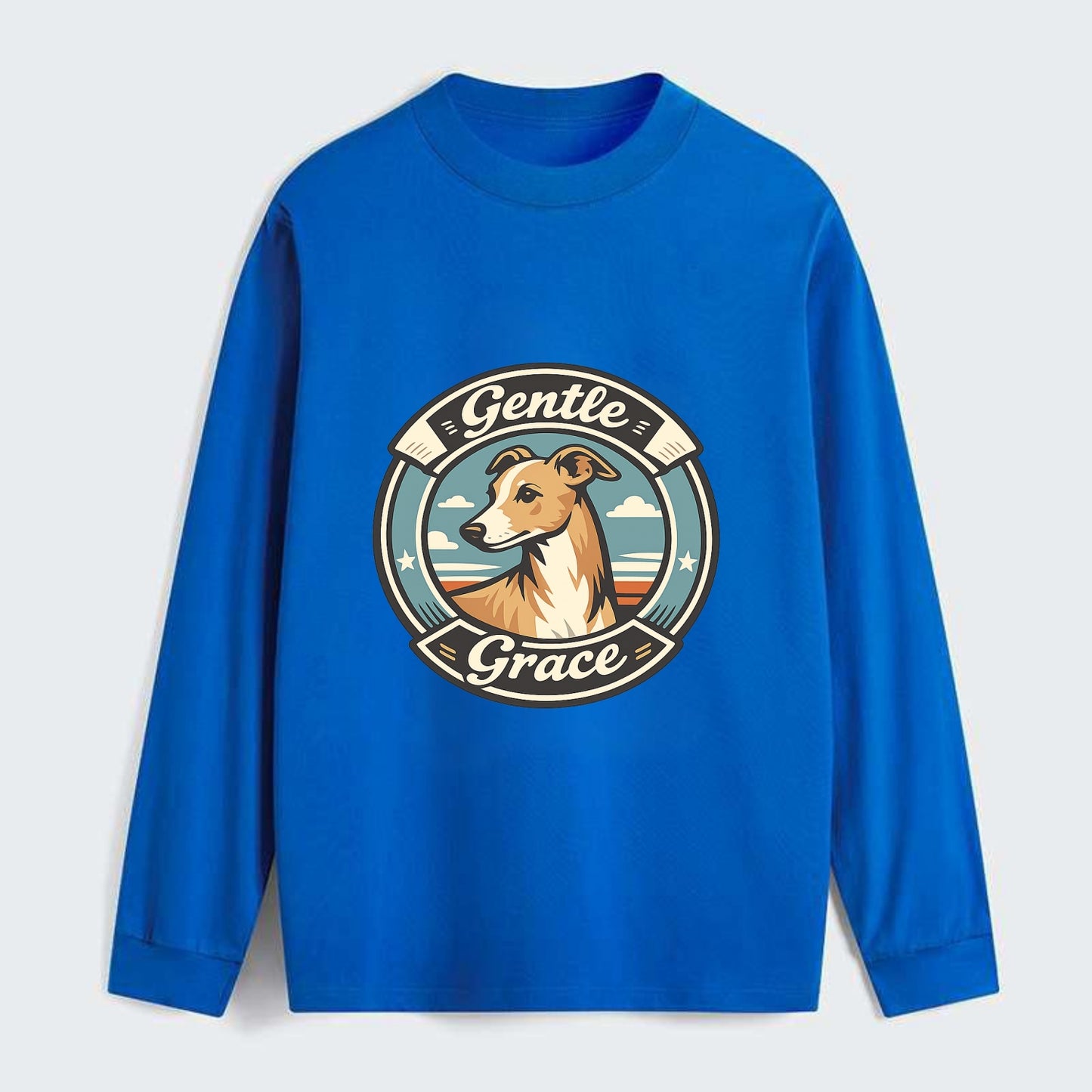 Gentle Grace of the Whippet - Classic Long Sleeve Shirt - Blue