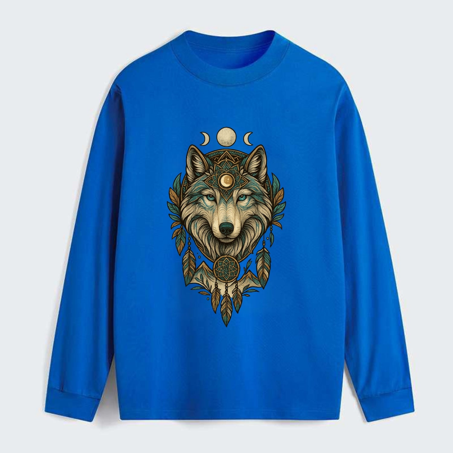 Pearl Wolf Shimmer  - Classic Long Sleeve Shirt - Blue
