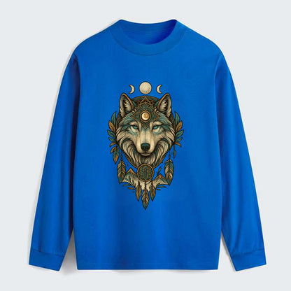 Pearl Wolf Shimmer  - Classic Long Sleeve Shirt - Blue
