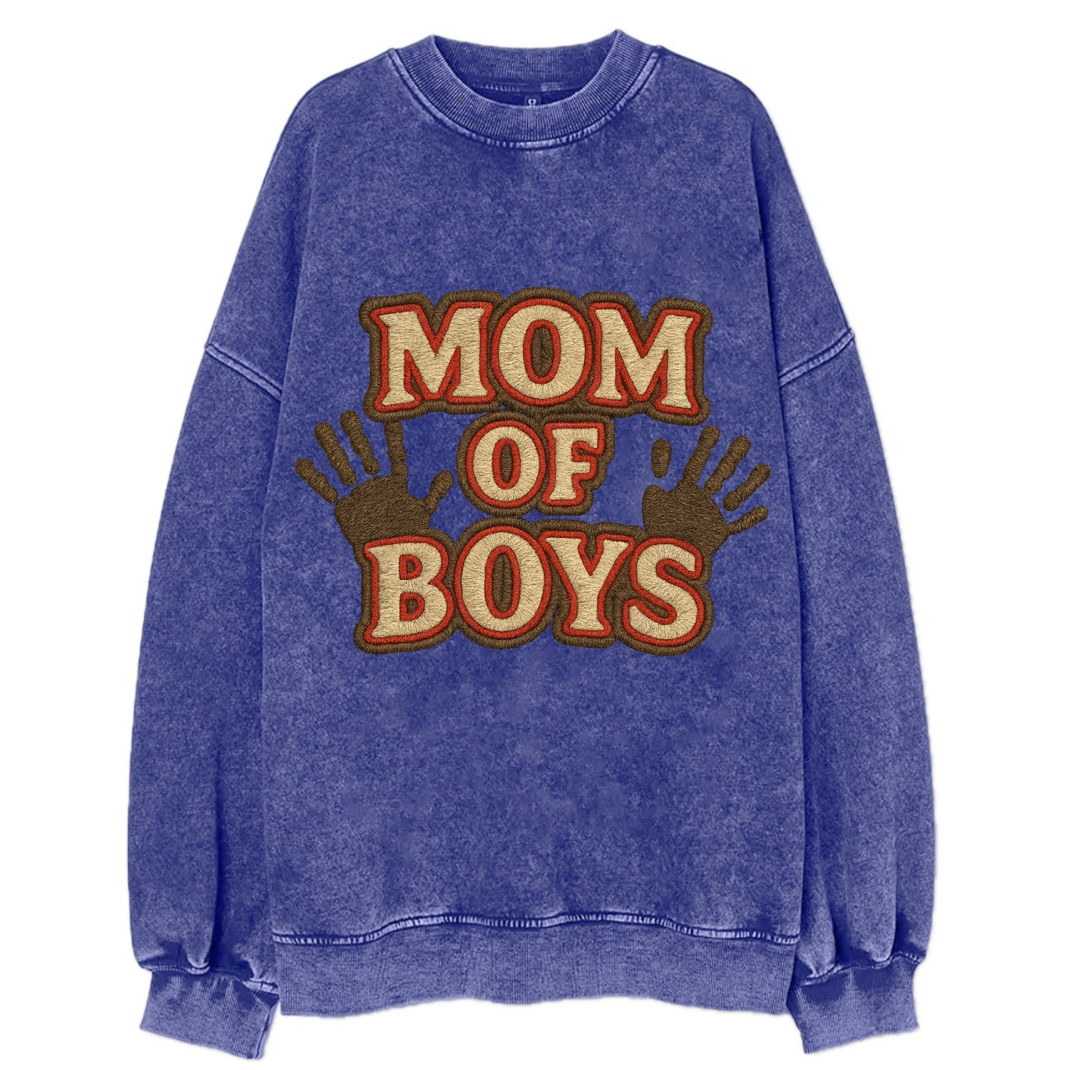 Mom Of Boys  - Vintage Sweatshirt - Blue