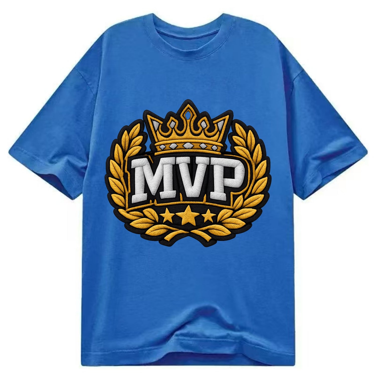MVP CROWN - crown with laurels in gold , most valuable - Classic T-shirt - Blue