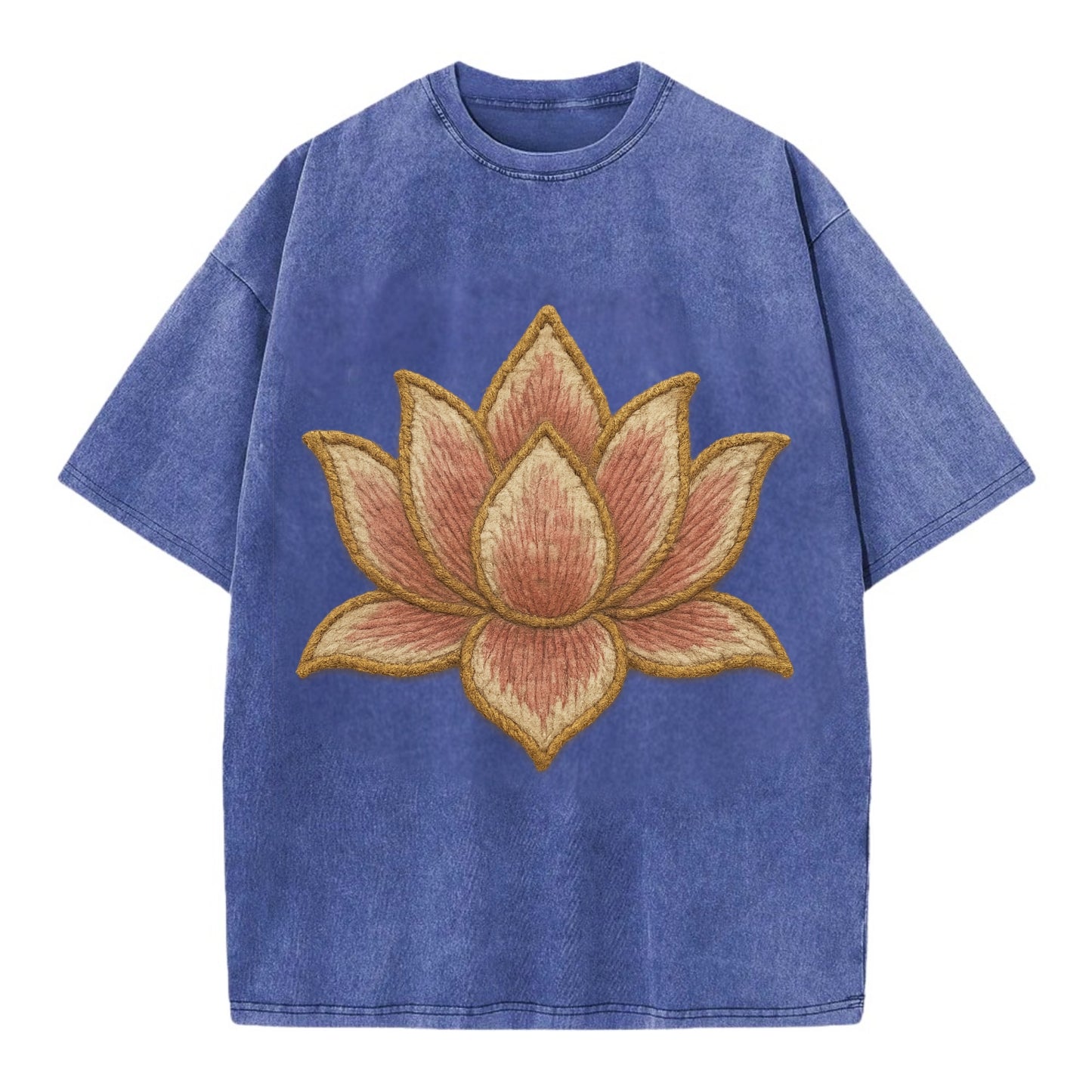Lotus Flower - Vintage T-shirt - Blue