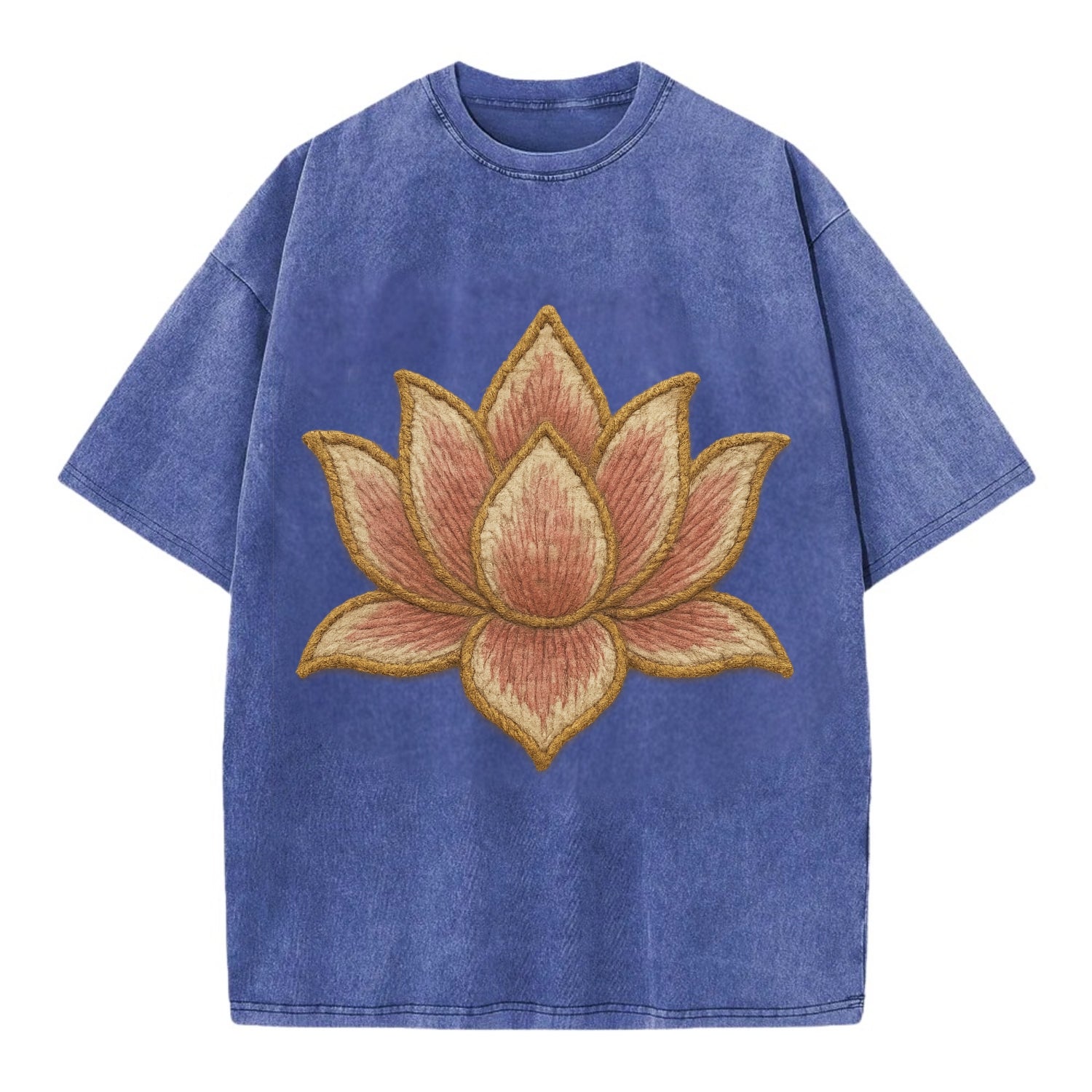 Lotus Flower - Vintage T-shirt - Blue