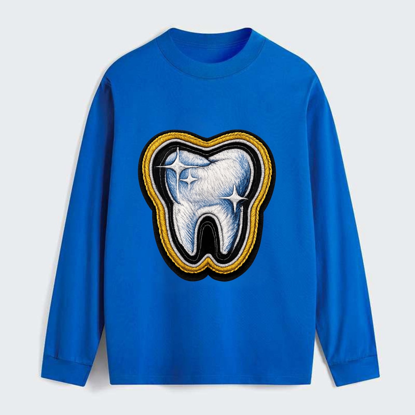 DENTAL TOOTH - molar with sparkle in white and blue , dentist - Classic Long Sleeve Shirt - Blue