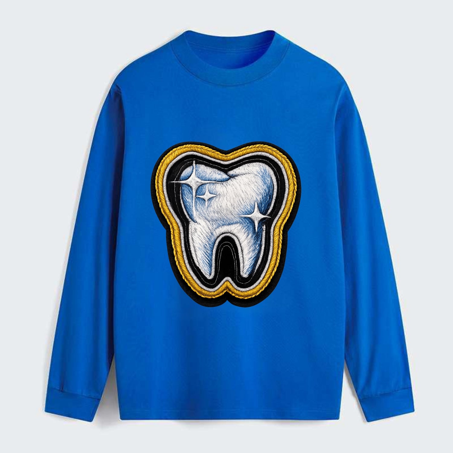 DENTAL TOOTH - molar with sparkle in white and blue , dentist - Classic Long Sleeve Shirt - Blue