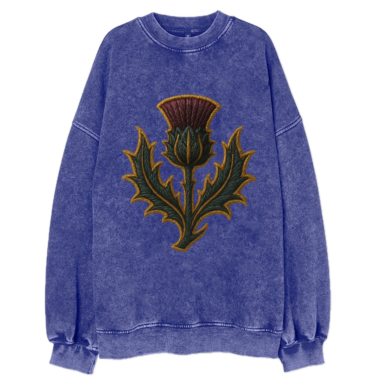 Scottish Thistle  - Vintage Sweatshirt - Blue
